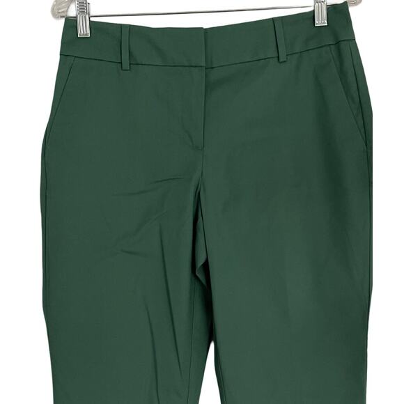 Ann Taylor Pants Womens Size 4 Green Cuffed Pockets Ankle Twill Mid Rise Zip NWT - Picture 4 of 9